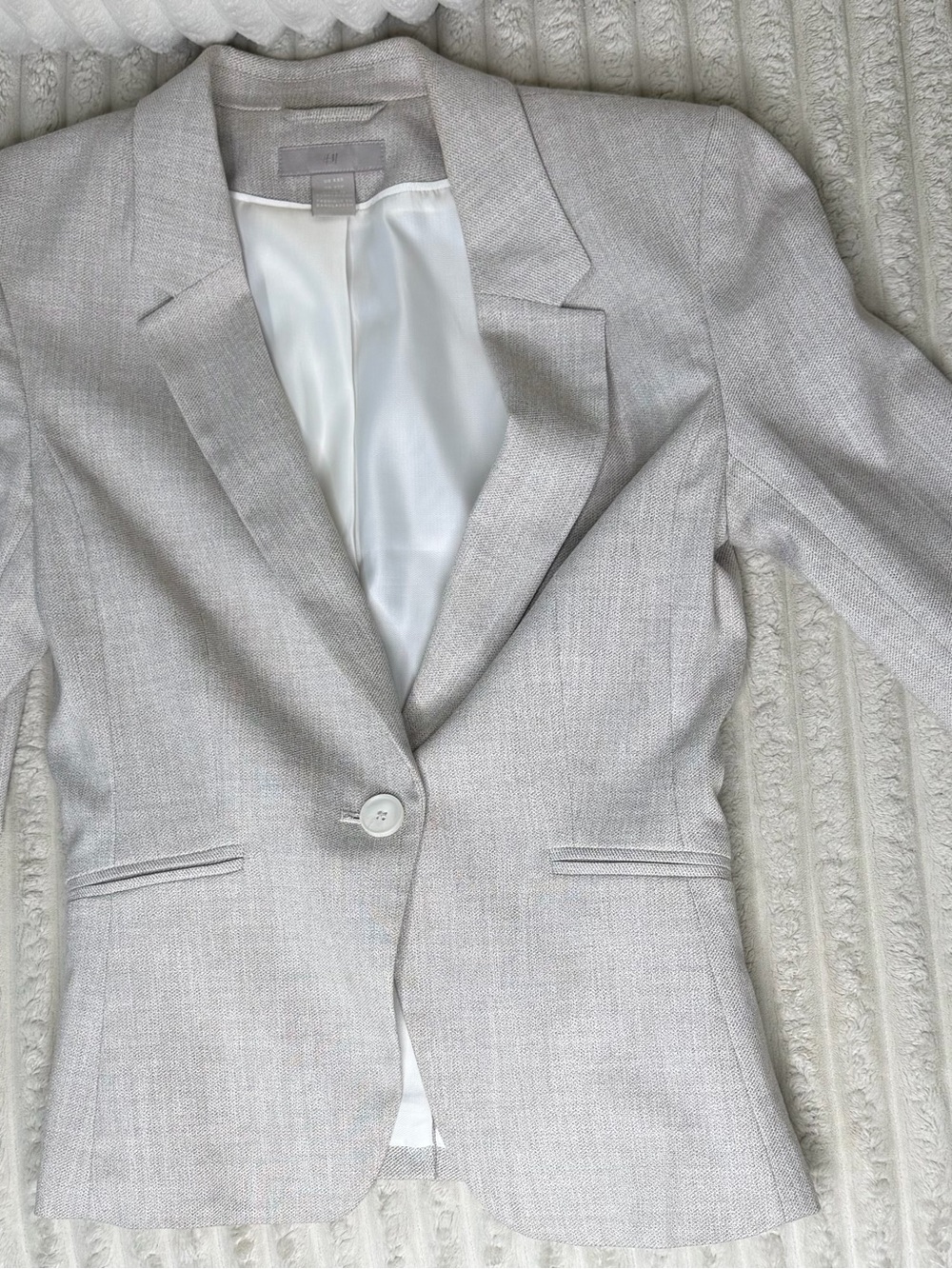 H&M Light Gray Single-Button Tailored Blazer